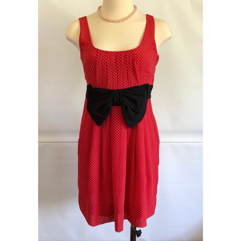 H&M Casual Dress pleats Polka Dot Print Size: 2